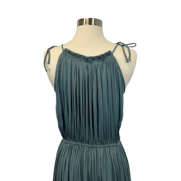 Modern Citizen Aileen Tie Shoulder Pleated Midi Dress Slate Blue Women’s Size S - Picture 9 of 13